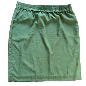 J. Crew Green Midi Skirt Stretchy Elastic Waist Pencil Plus Size Women's size 2X